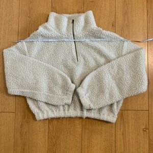 Cozy Cream Sherpa Quarter Zip M